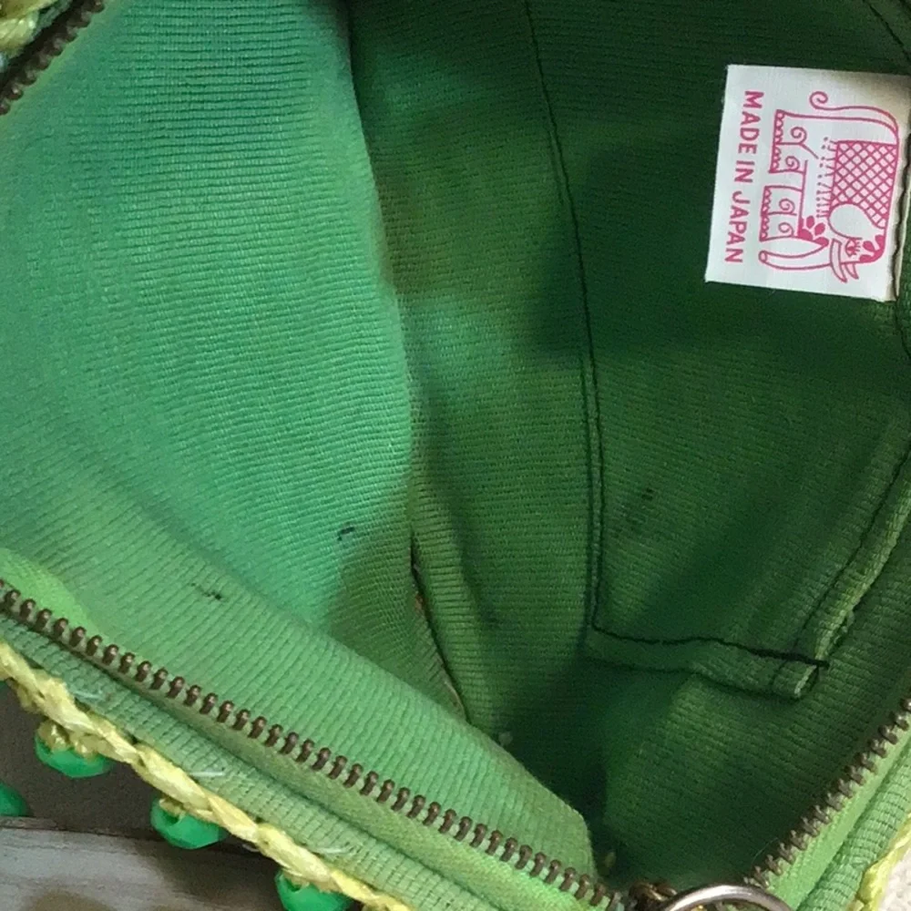 Vintage 1950 green beaded and Wicker purse in excellent condition - Picture 5 of 8